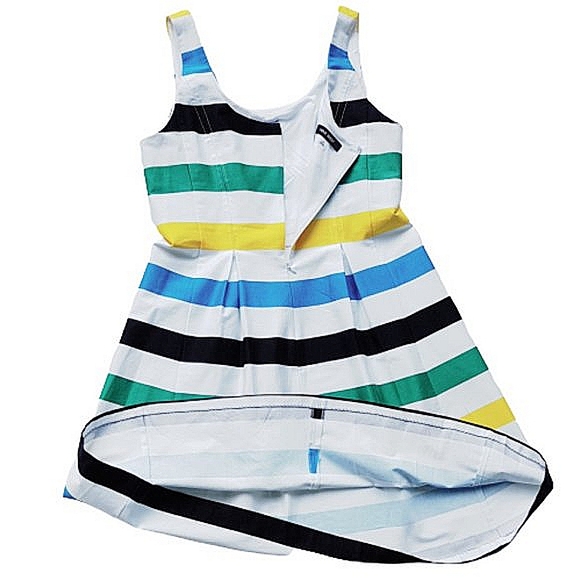 Nine West Striped Clowncore Sleeveless Pleated Sundress - Picture 3 of 4